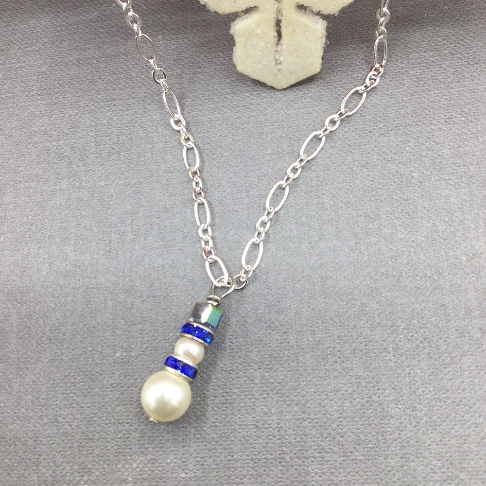 Snowman Holiday Necklace for Young Girls
